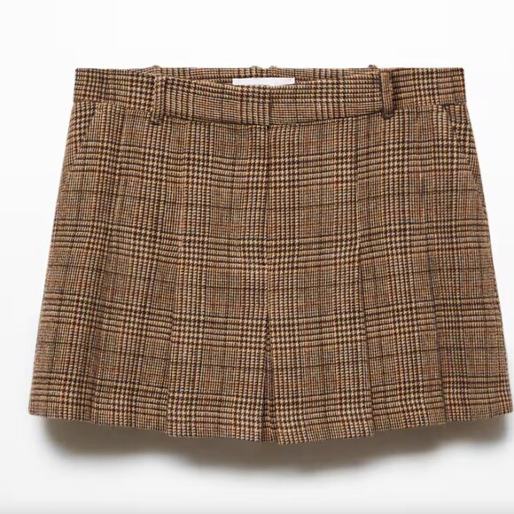 Mango Brown Plaid Mini Skirt - Picture 6 of 6